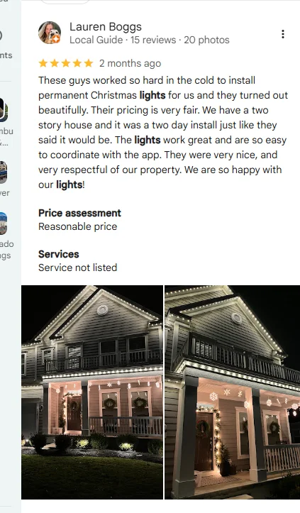 5-star Google review from Lauren Boggs